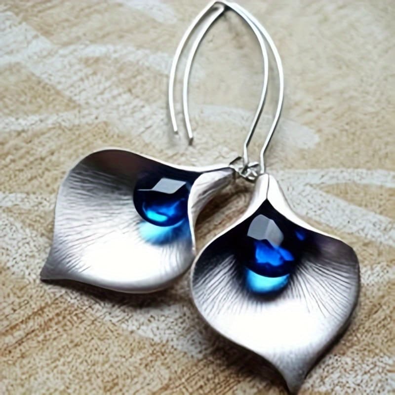 TEMU Korean Style Earrings - Stone Drop Leaf Earrings - Jewelry Gift For Party