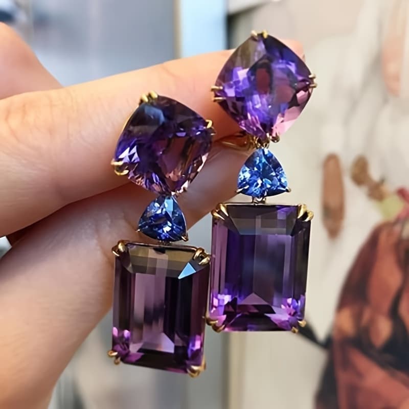 TEMU Sparkling Zirconia Tassel Earrings - Perfect For Weddings And Special Occasions