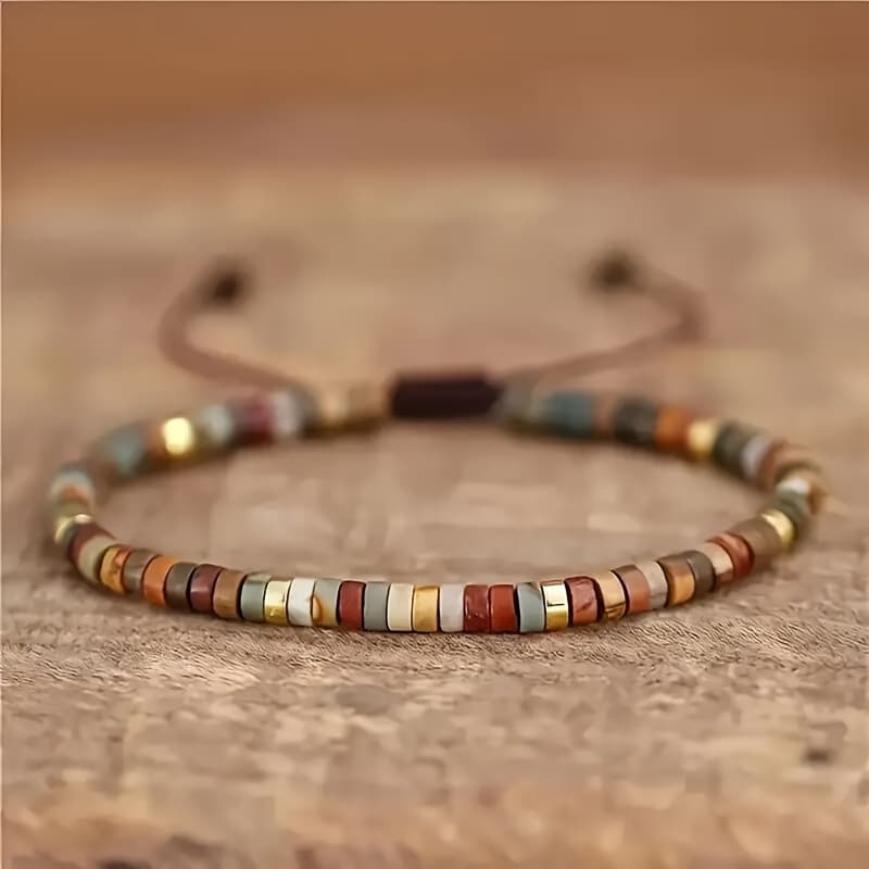 TEMU Stone Bracelet Separated Beads Beaded Braided Rope Adjustable