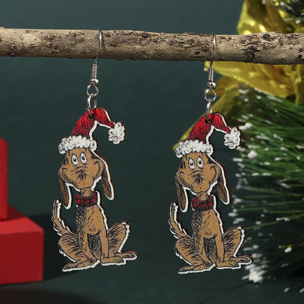TEMU Festive Christmas Earrings: Adorable Cartoon Style Jewelry For Women - Perfect For Parties And