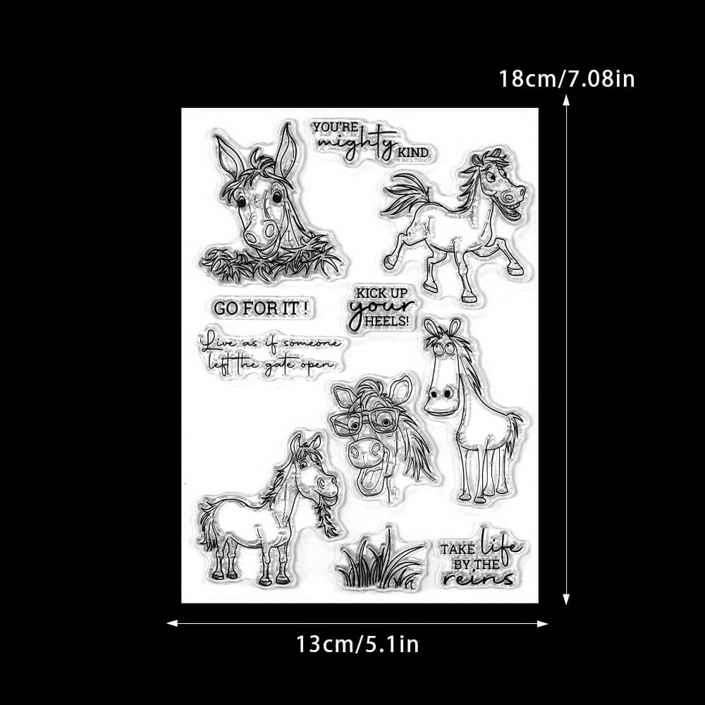 TEMU Mangocraft Cartoon Horse Cutting Dies Clear Stamp Diy Scrapbooking Supplies Metal Dies Stamp Cards Albums Decor