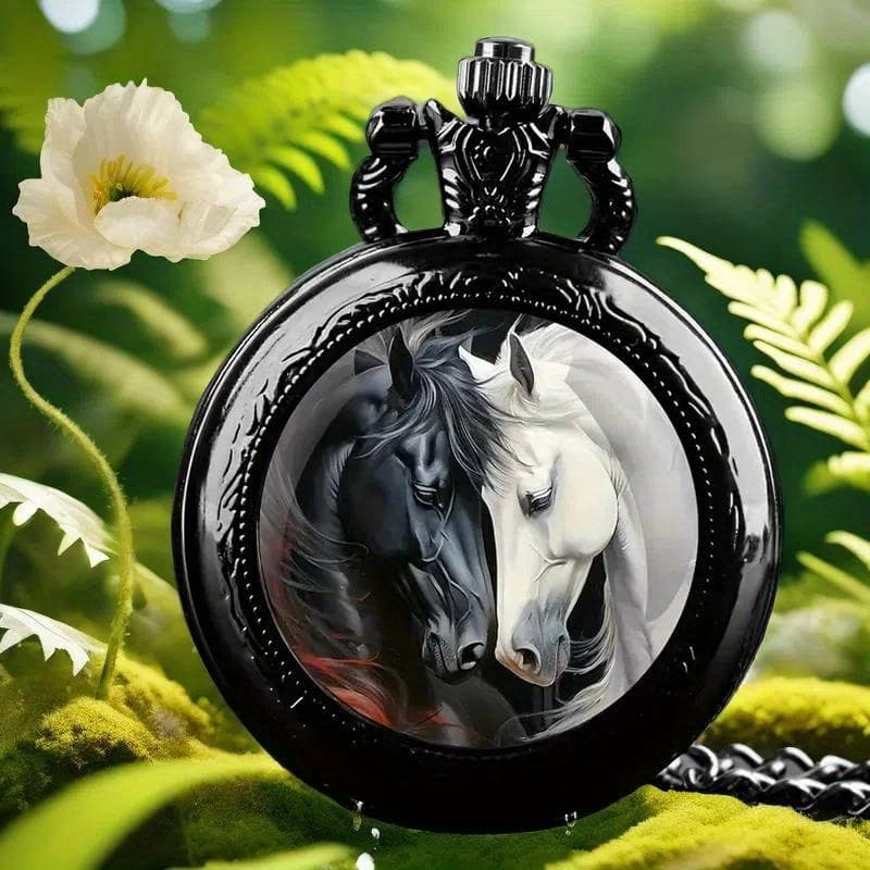 TEMU Round Quartz Pocket Watch, Fashion Quartz Pocket Watch With Chain, Unique New Year Christmas Birthday Gift