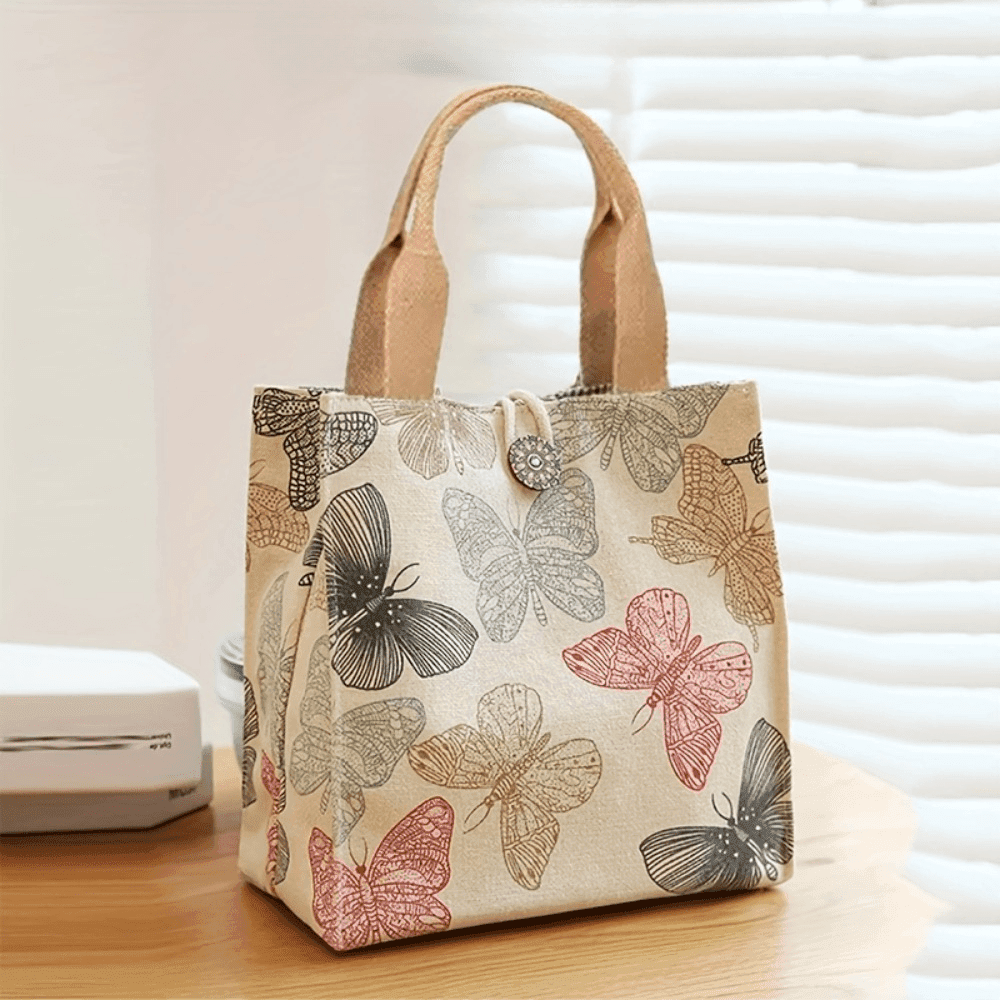 TEMU A Printed Tote Bag, A Portable Lunch And Bento Bag, Perfect For School, Travel, Picnics, And The Office