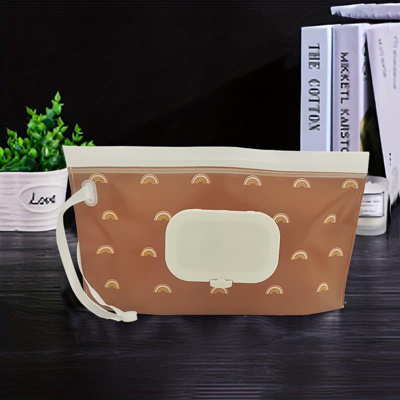 TEMU 1pc Portable Wipe Dispenser - Reusable Travel Wet Wipe Pouch And Stroller Accessory Christmas, Halloween, Thanksgiving Day Gift