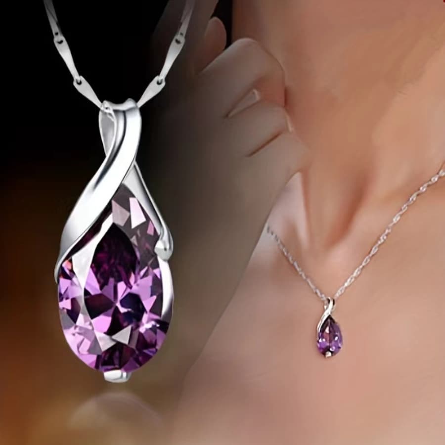 TEMU 1pc Women's Stylish Pendant Necklace For Anniversary, Gifts, Party Jewelry, Bridal Engagement, And Wedding Additions