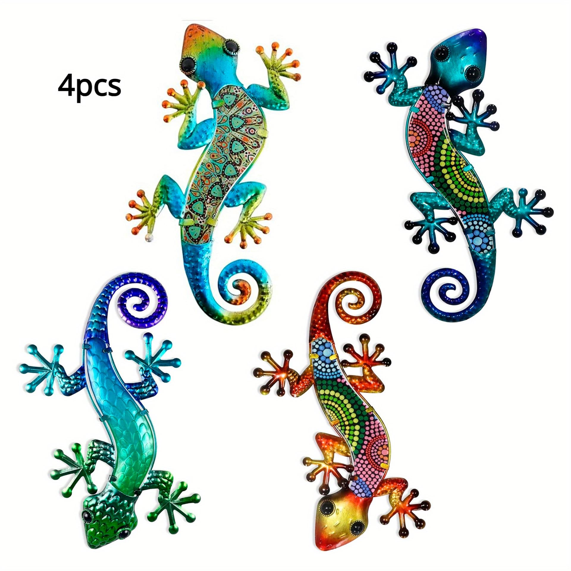 TEMU 4pcs Acrylic Geckos, Garden Fence Decorations, Outdoor Decorations, Hanging Garden Fence Decorations