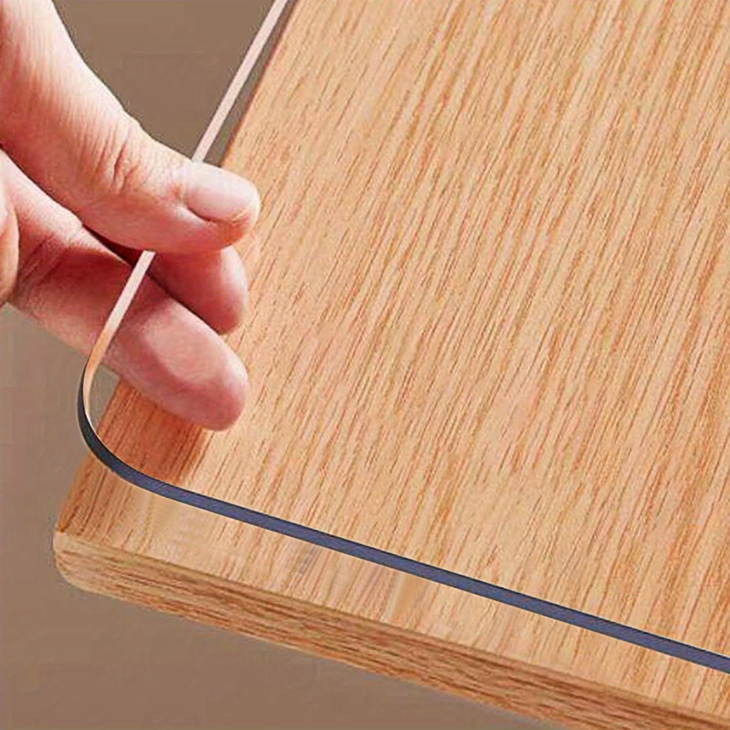 TEMU 1pc 2mm Thick Rectangular Tablecloth, Transparent Pvc Table Cover, Heat-resistant High Quality Scratch-proof Table Protector, Suitable For Home, Hotel Dining & Coffee Tables