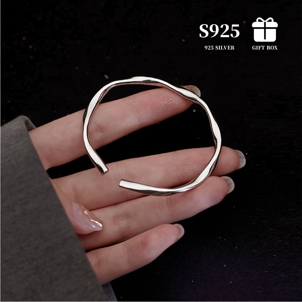 TEMU S925 Sterling Silveropen Bracelet Elegant, Luxurious, Women's Delicate And Minimalist Bracelet