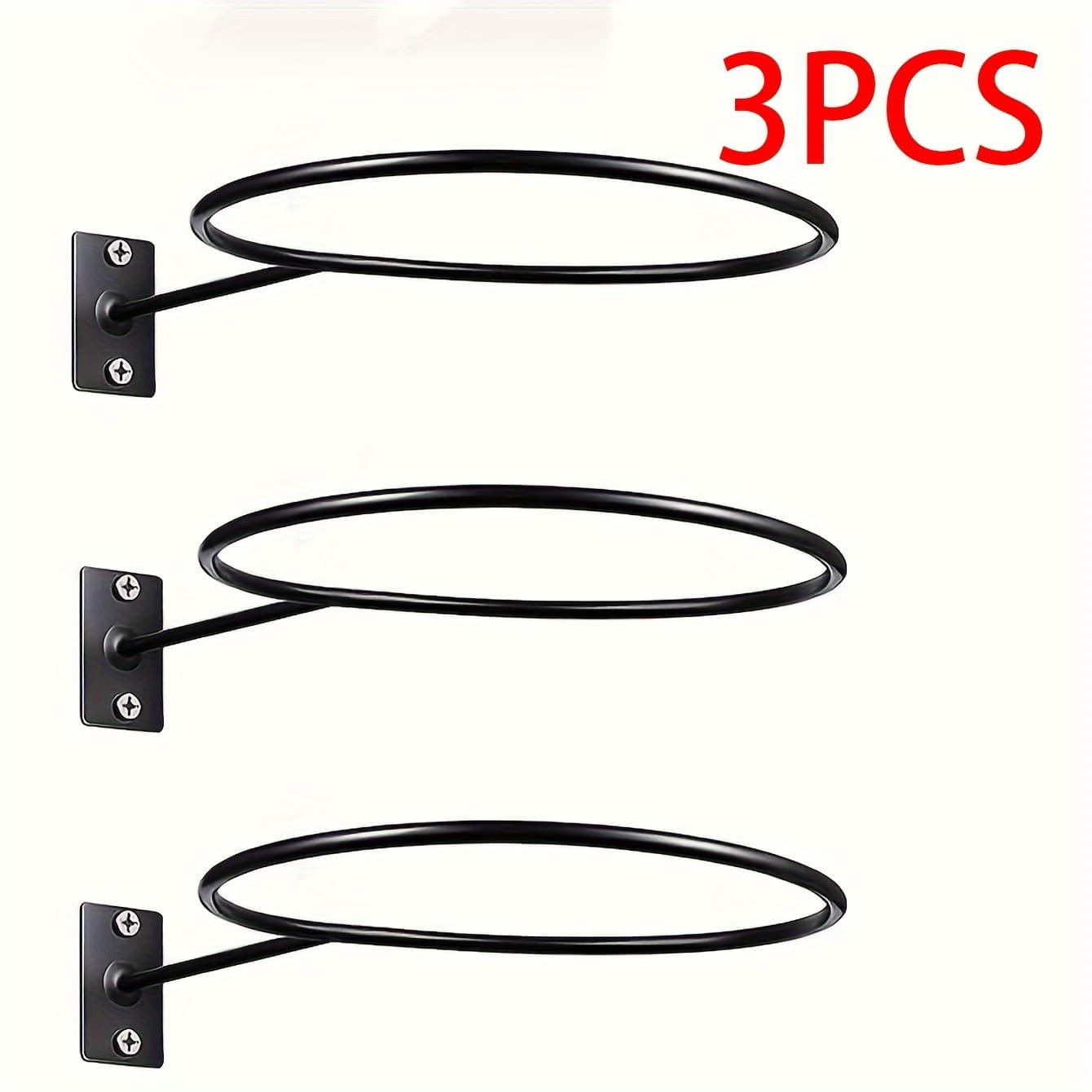 TEMU 3pcs Ball Holder Wall Mount - Sports Ball Storage Rack For Basketball, , Volleyball, Soccer - Multi-sport Wall Mounted Ball Rack (screw Fittings Not Included)