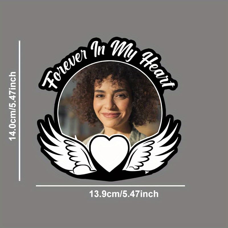 TEMU Custom Anime Cartoon Memorial Decal, Vinyl Self-adhesive , Single Use Oblong Shape For Glass , Personalized In Memory Of Sticker For Car Rear Placement