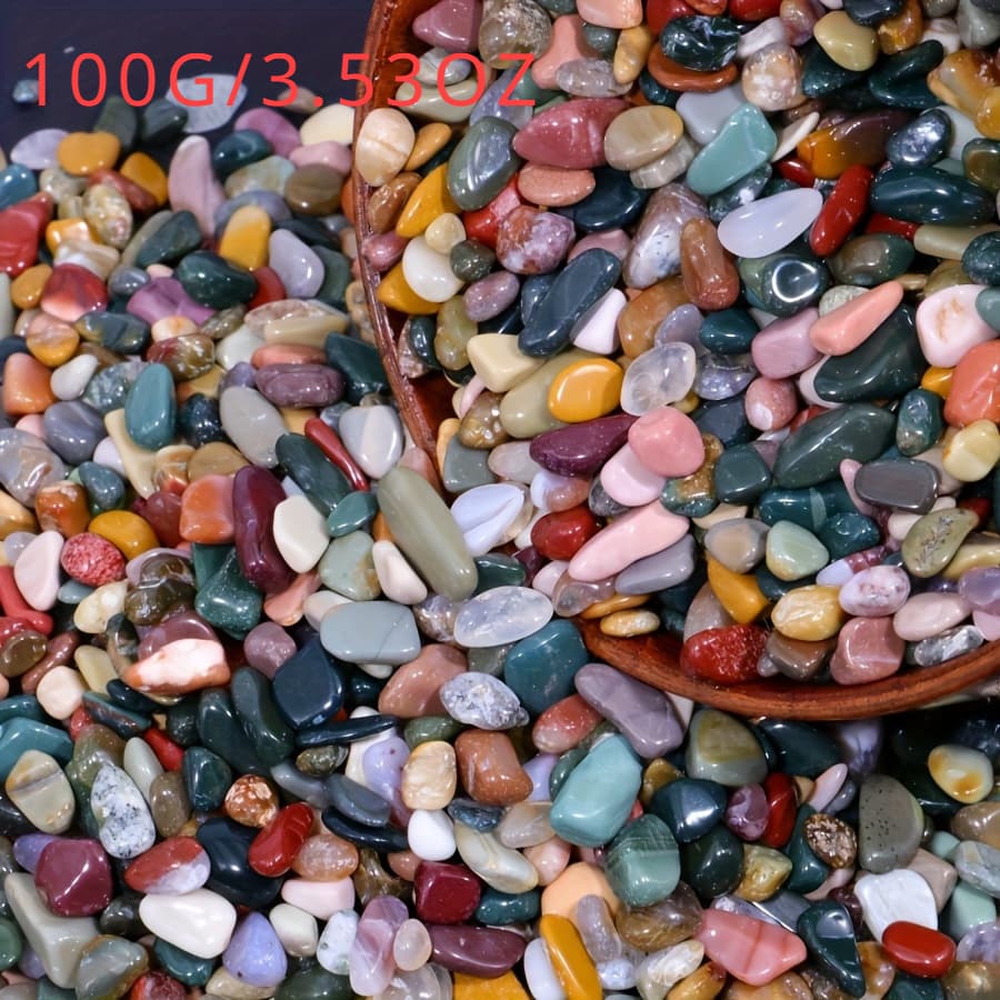 TEMU Natural Crystal Gravel For Aquariums - Assorted Mini Pebbles, 100g//300g Pack, Ideal For Fish Tank Decor & Water Gardens
