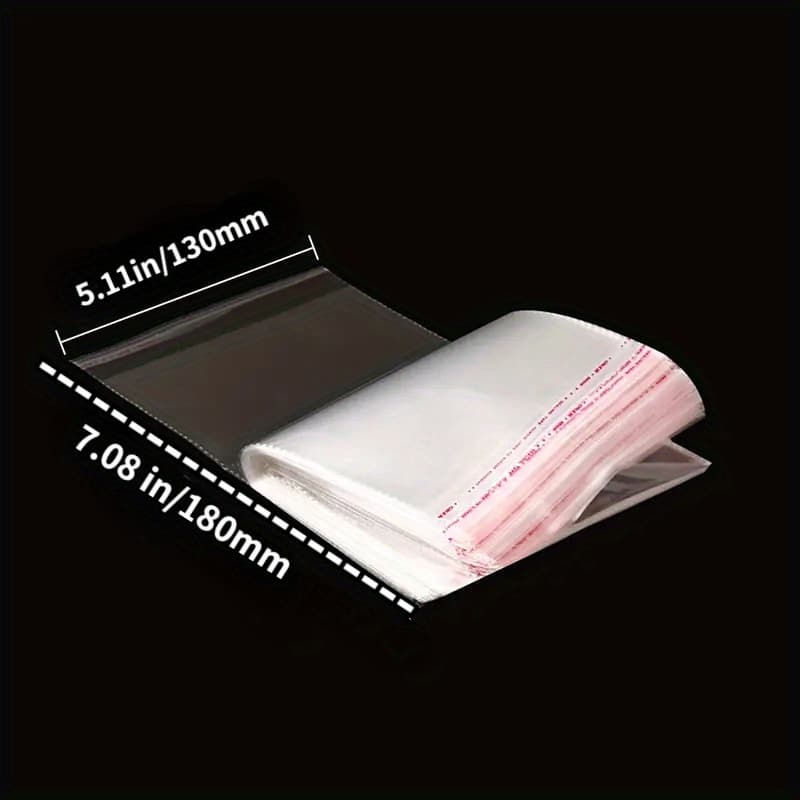 TEMU 102pcs Self-adhesive Plastic Bags - Reusable, Durable, For Jewelry, Masks, And More - Perfect For Organizing & Displaying - Ideal For Home, Office
