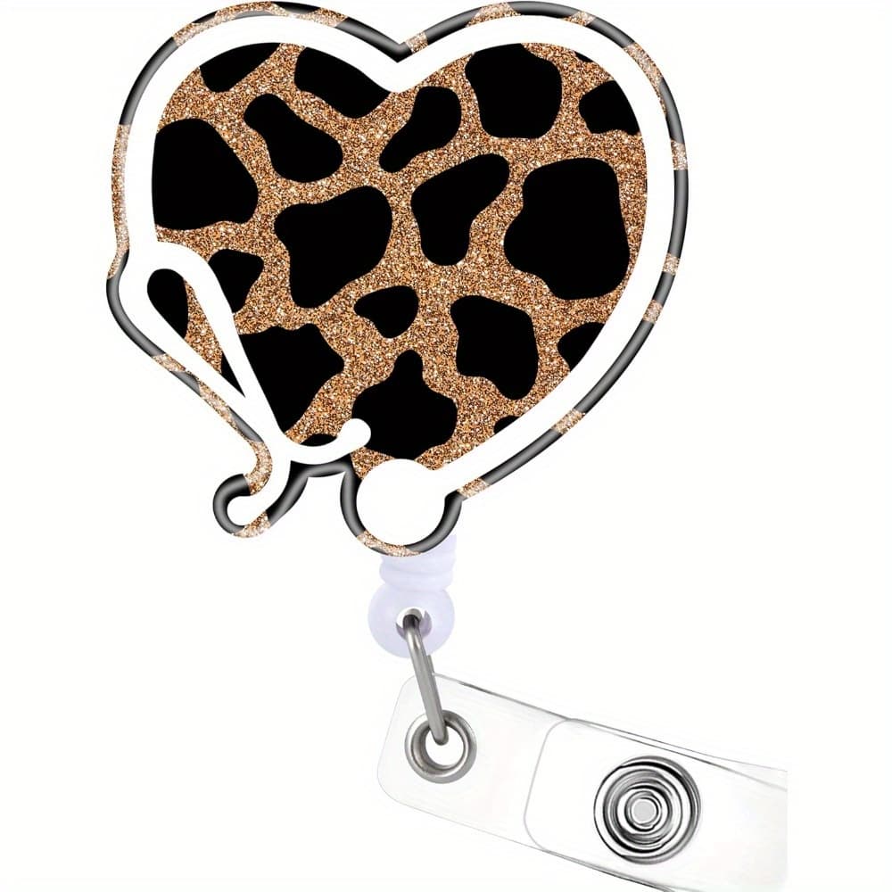 TEMU Nurse Badge Retractable Belt Id For Lactation Name Tag Card Cute Heart Nursing Student Rn Teacher Doctor Medical Assistant Alligator Cli