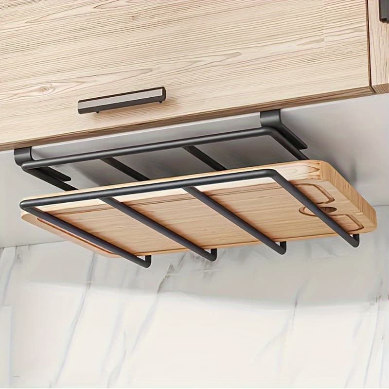 TEMU A Kitchen Hook Rack That Can Hold Cutting Boards, Lids, And Cabinet Door Hooks, To Organize Kitchen Tools And Bathroom Supplies. And Carbon Spray Paint, More Sturdy And Stable, Prone To Rusting