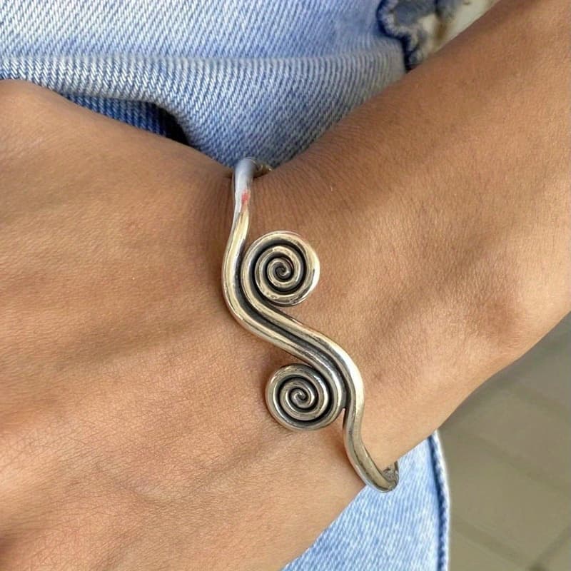 TEMU Handcrafted Boho Cuff Bracelet Featuring And Meaningful Engravings, Adjustable And Designed For Men And Women