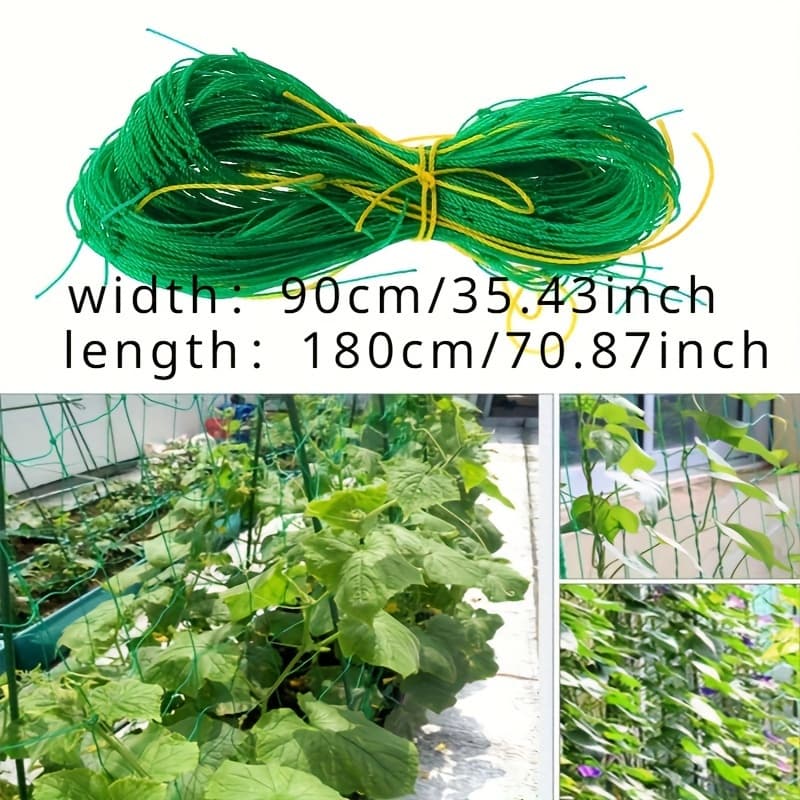 TEMU Set Of 2 Plastic Garden Trellis Netting - Strong Support For Vines, & Produce, Long-lasting Weatherproof Material With & Stable Stakes For Outdoor