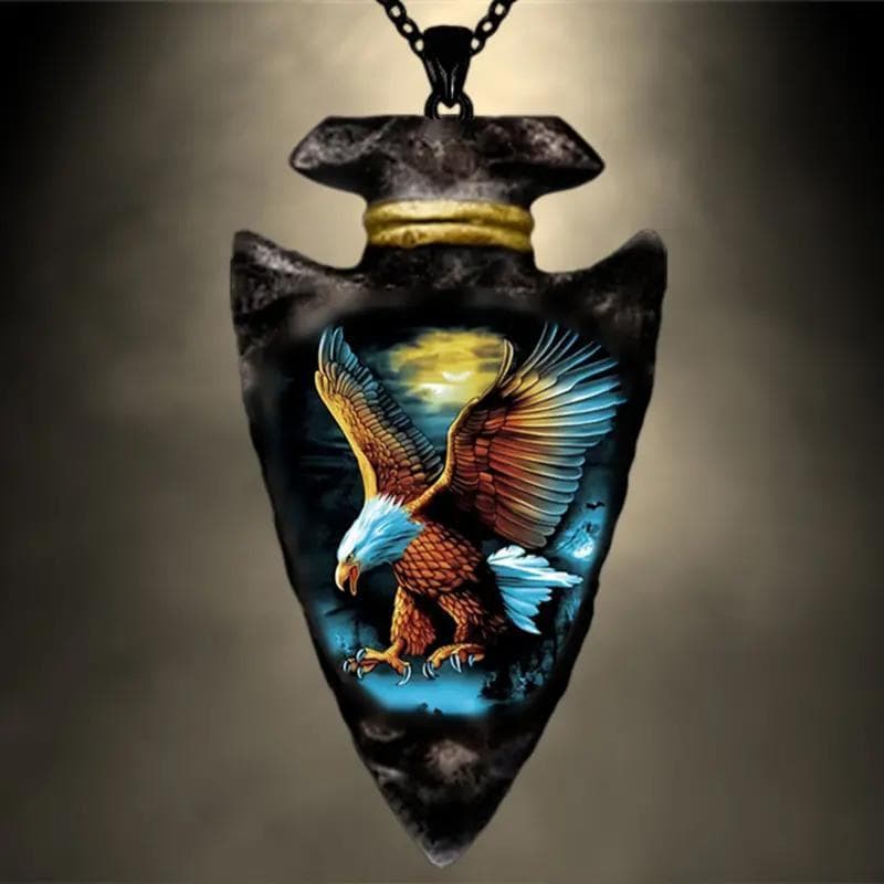 TEMU 1pc 's Painted Animal Flying Eagle Pendant, Shaped Pendant With Eagle Pattern Necklace, Hip Hop Necklace, Men's Gift