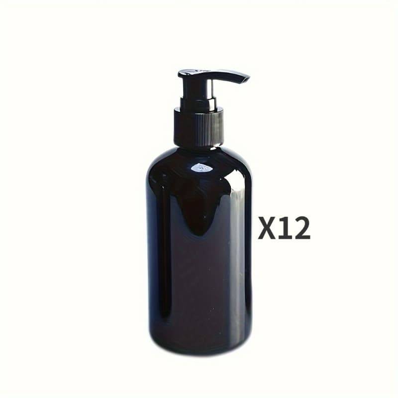 TEMU 12pcs Refillable 8.45oz Pump Dispenser Bottle - Portable, Clear Cylinder For Body Wash, Shampoo, Massage Oil - Oil & Free (//clear)