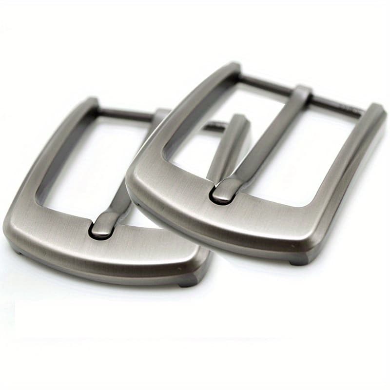 TEMU 2pcs 40mm Alloy Men's Belt Buckles - Casual Single Pin Half For Leather Craft, Jeans & Webbing