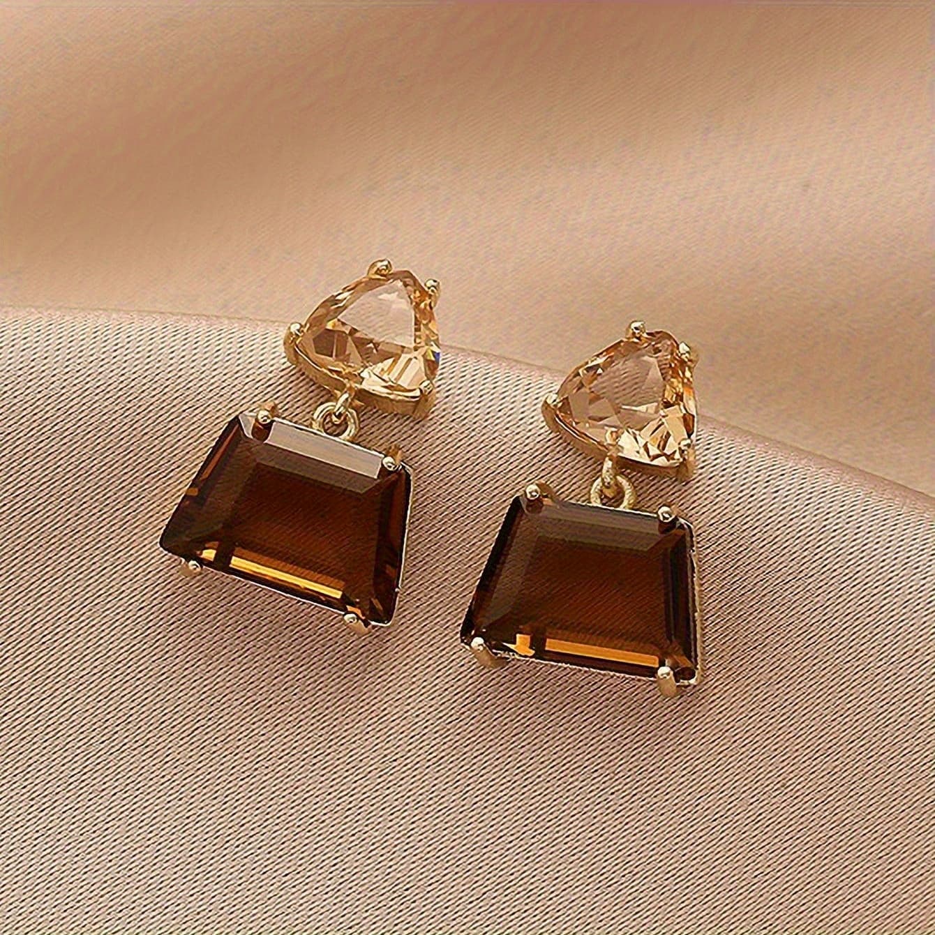 TEMU A Set Of Stylish Brown Earrings, Chic Additions, Premium Jewelry For Women, Great For Everyday Use, Travel, And Social Events - A Wonderful Gift Option