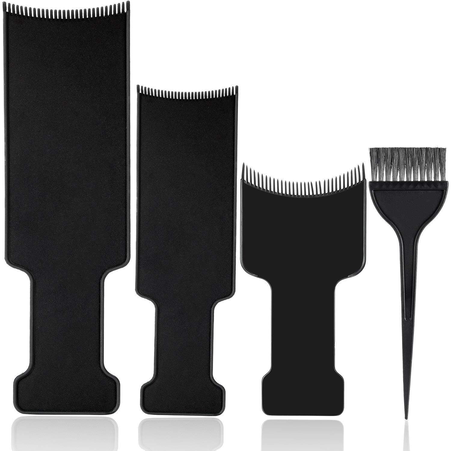 TEMU Hair Dye Brush And Comb Set 4pcs, Professional Salon Highlighting Paddle And Hair Dye Brush Kit, Hair Dye Application Tools For Normal Hair, Durable And Easy To Clean Hairstyle Additions