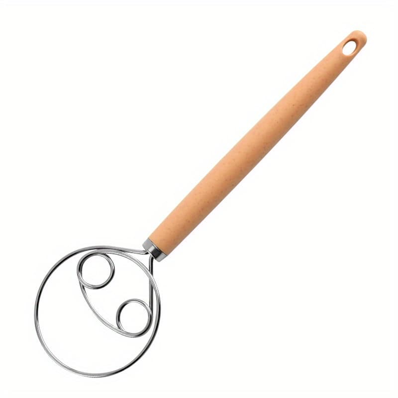 TEMU Stainless Steel Handheld Dough Mixer, Dual-hole Quick Mixing Tool, Manual Noodle Mixer For Stirring, Cooking, Whisking Eggs, Batter, , Durable, Easy To Clean, A For
