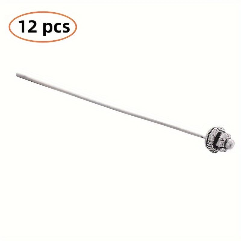 TEMU 12pcs Vintage Silvery 54mm Pins, Used For Diy Earring Keychain Making Handmade Jewelry Accessories