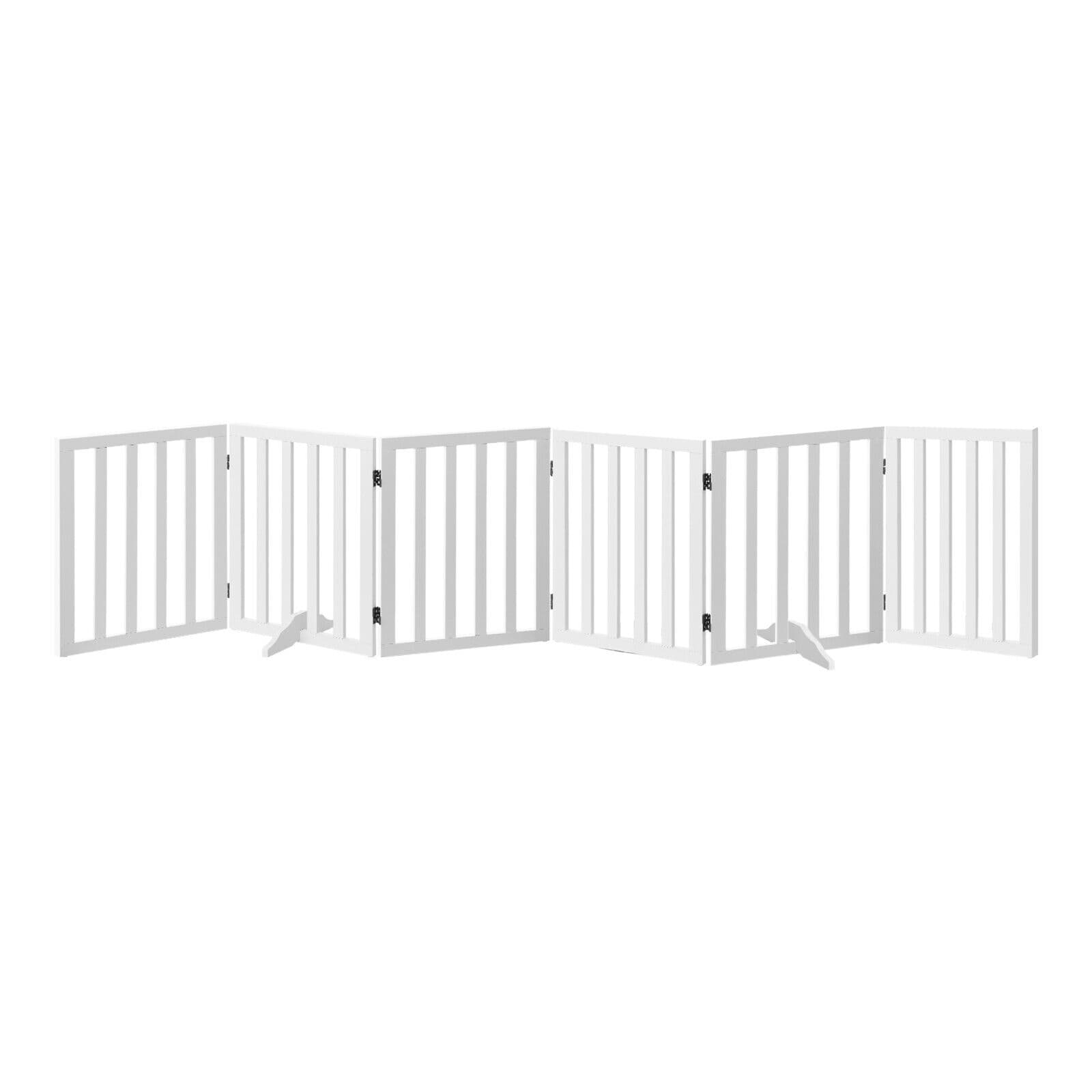 TEMU Wooden Pet Gate Dog Fence Safety Stair Barrier Security Door 6 Panels — image 1