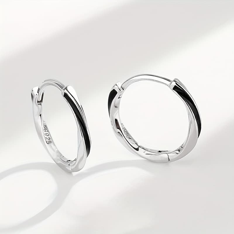 TEMU A Pair Of Earrings Made Of 925 Sterling Silver, Featuring A Easy And Elegant For Women