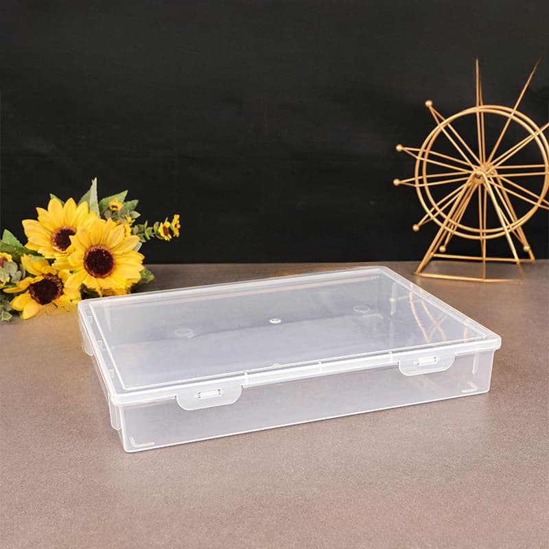 TEMU Clear Plastic Storage Box With Flap Lid, Multipurpose Craft Organizers And Storage Box Art Supply Storage Organizer Plastic Sewing Box For Beads Pencils Sticky Notes, 1 Pack Large