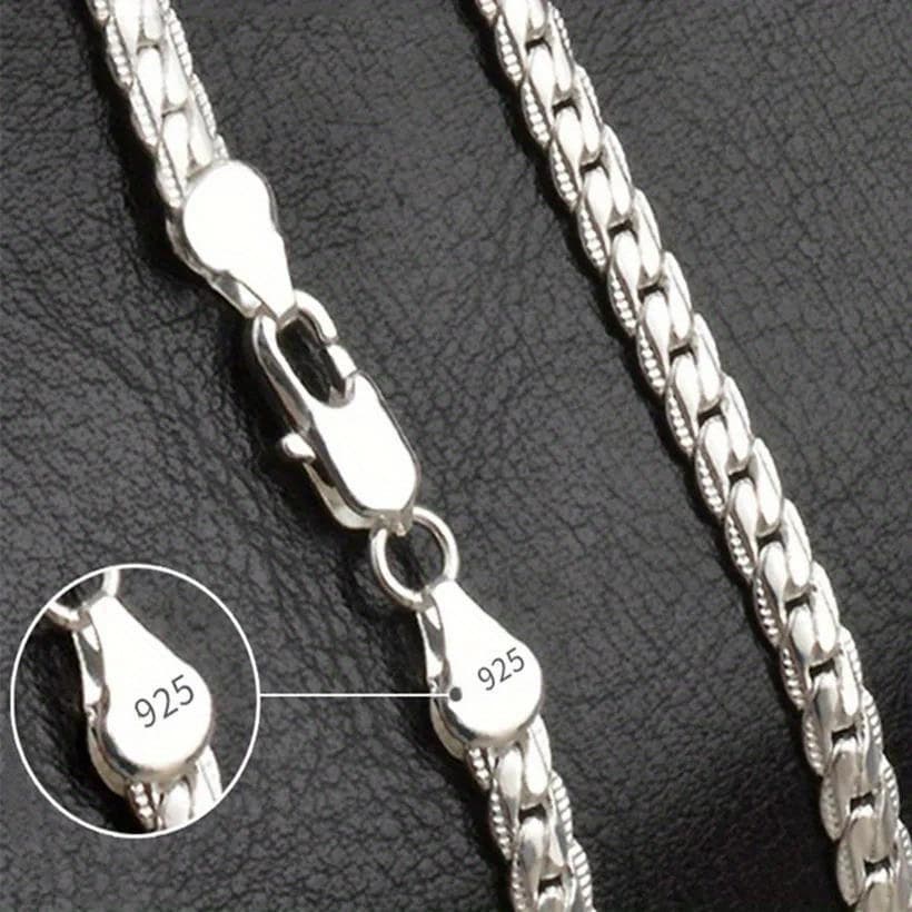 TEMU Elegant 20 Inch 925 Sterling Silver Necklace Chain - Perfect For Jewelry, Weddings, And Engagements