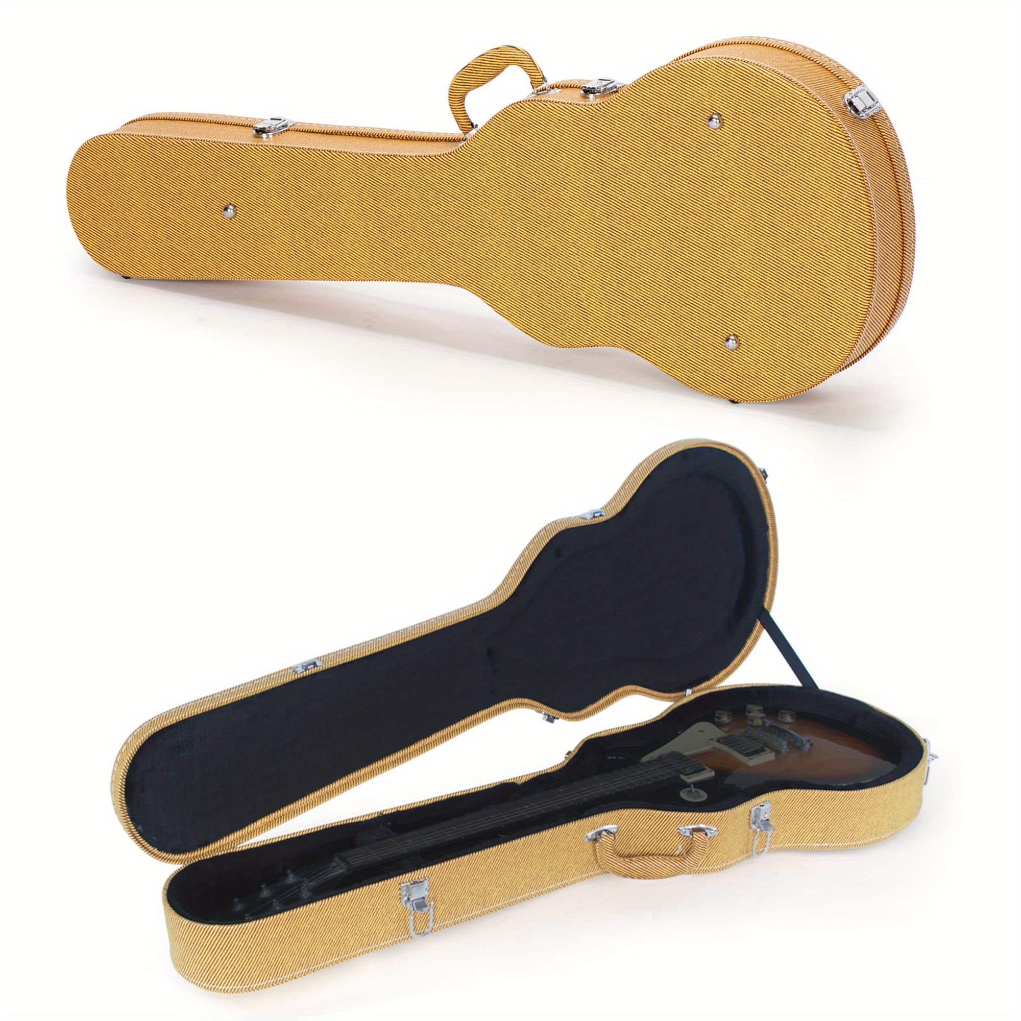 TEMU Electric Guitar Case For Glp Style Electric Guitar Bulge Surface Yellow
