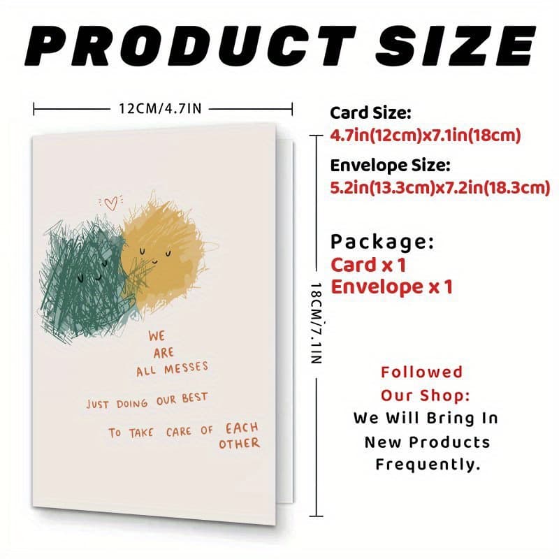 TEMU ' All Messes' Love Card - Anniversaries, Valentine's Day & Birthdays - Ideal For Husband, Wife, Boyfriend, Girlfriend