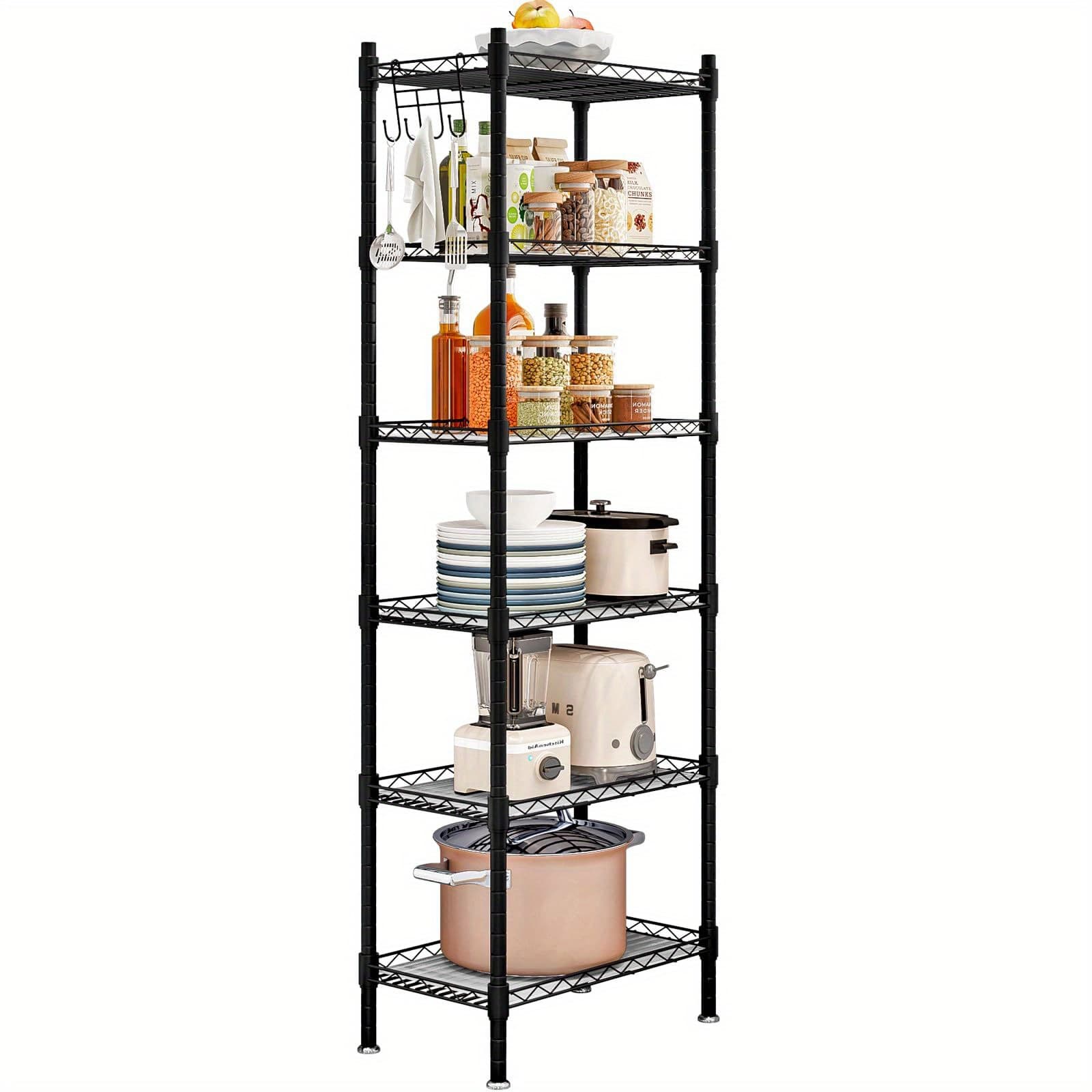 TEMU 5-wire Shelving Metal Storage Rack Adjustable Shelves, Standing Storage Shelf Units For Laundry Bathroom Kitchen Pantry Closet, Utility Racks