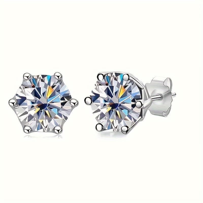 TEMU 1 Pair Of 925 Sterling Silver Mozambique Men And Women Couple Sisters Hip Hop Rock Earrings, Wedding Birthday Anniversary New Year Gift, Gift, Total Weight Of The Product (1.39g)