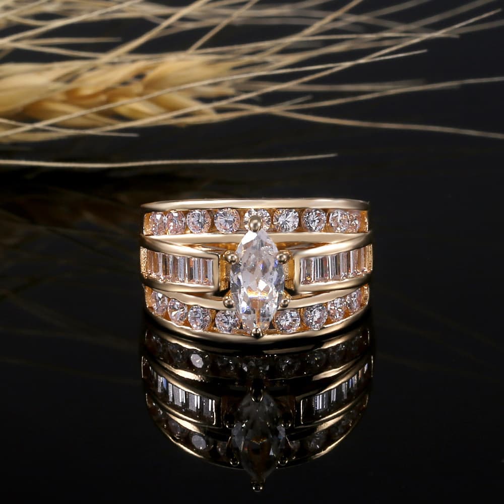 TEMU Fashionable And Luxurious Sparkling Synthetic Zirconia Ring, Exquisite And Popular Women' Jewelry Additions, Gift