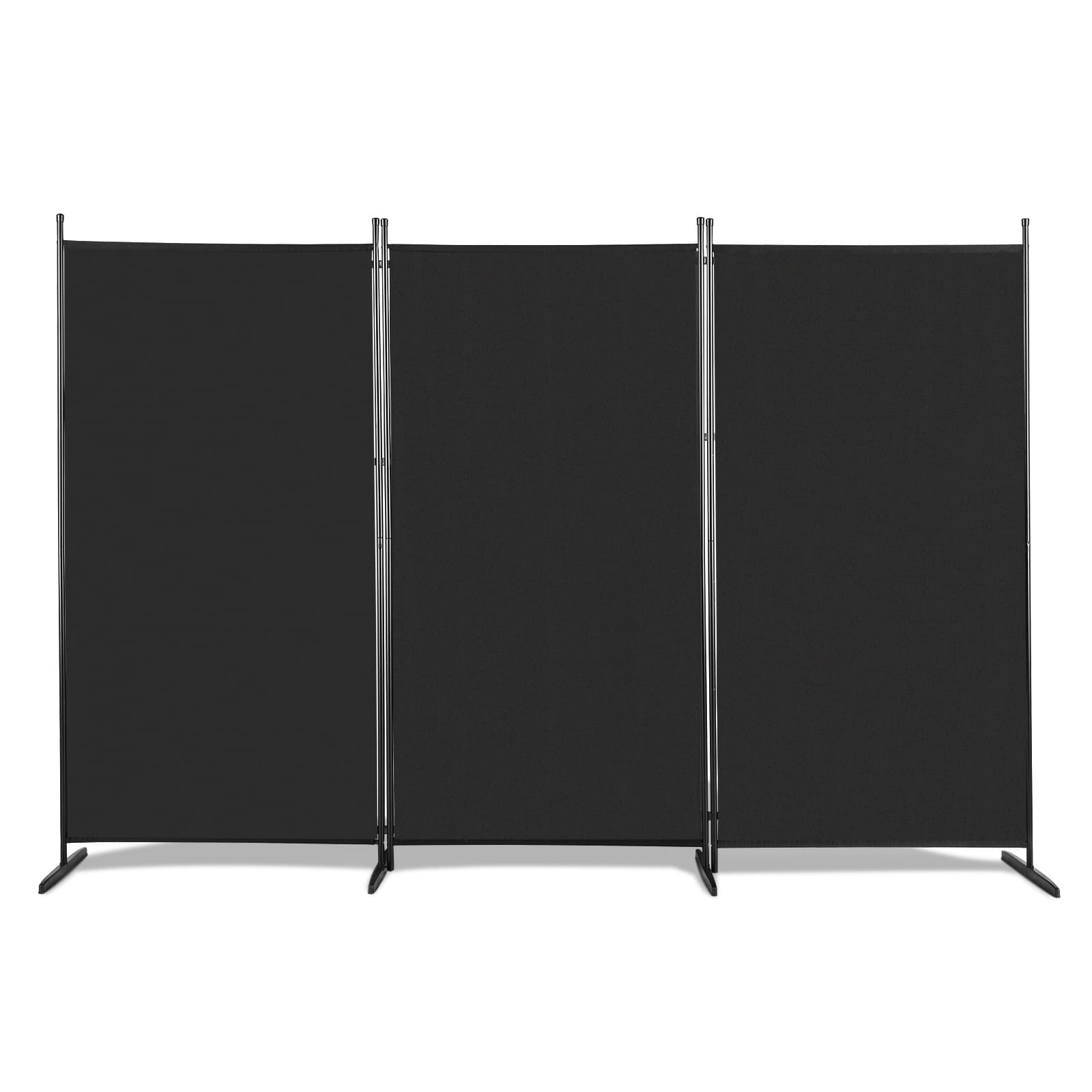 TEMU 6ft Collapsible Trifold Display Featuring 160g Polyester Material, Perfect For Exhibitions, Presentations, And Home - Includes Plastic Base, Carbon Steel Structure, And A Stylish Black Coating.
