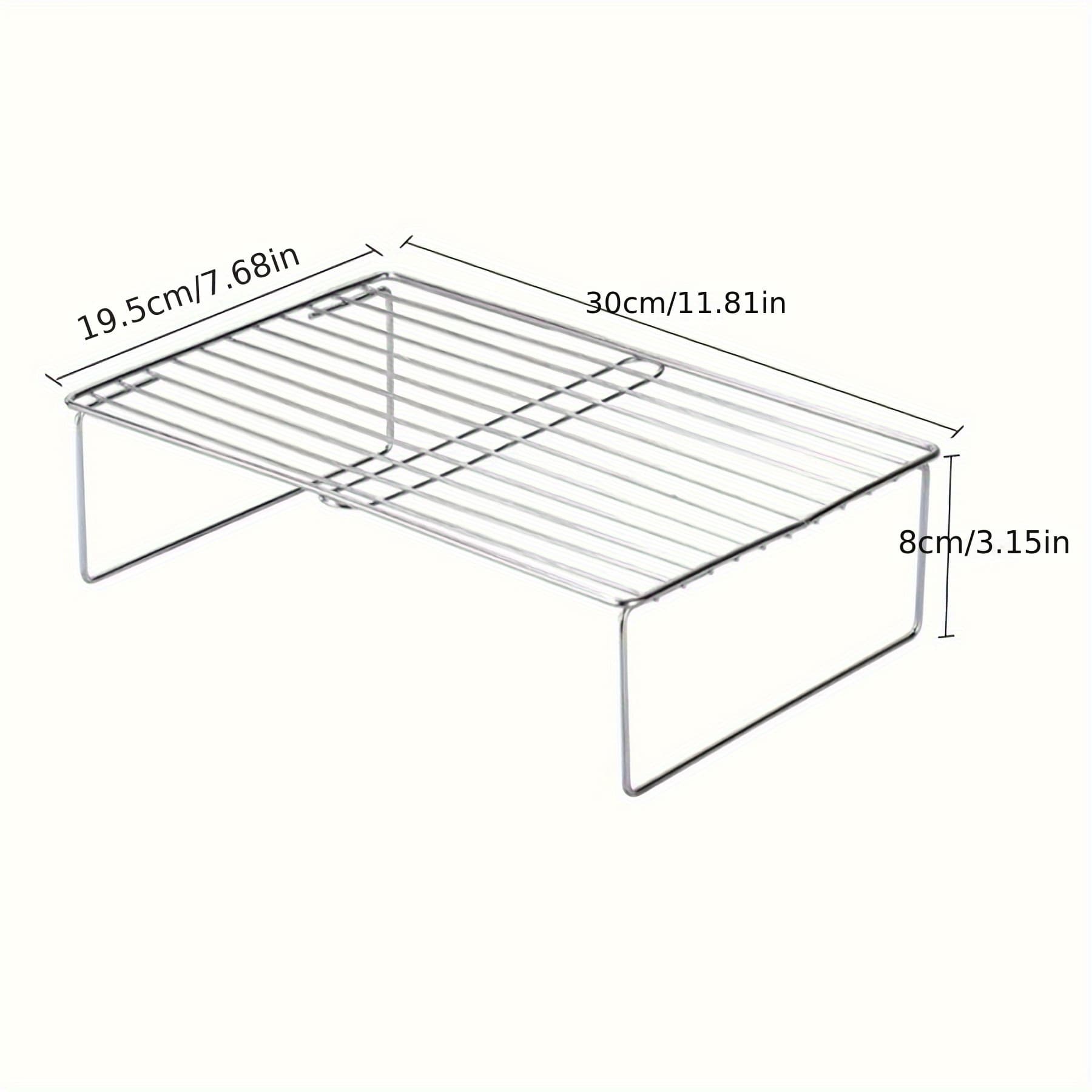 TEMU Stainless Steel Multifunctional Storage Rack - Stackable Organizing Rack, Suitable For Kitchens, Refrigerators, Cabinets - Space Saving Plates, Bowls, And Dish Racks