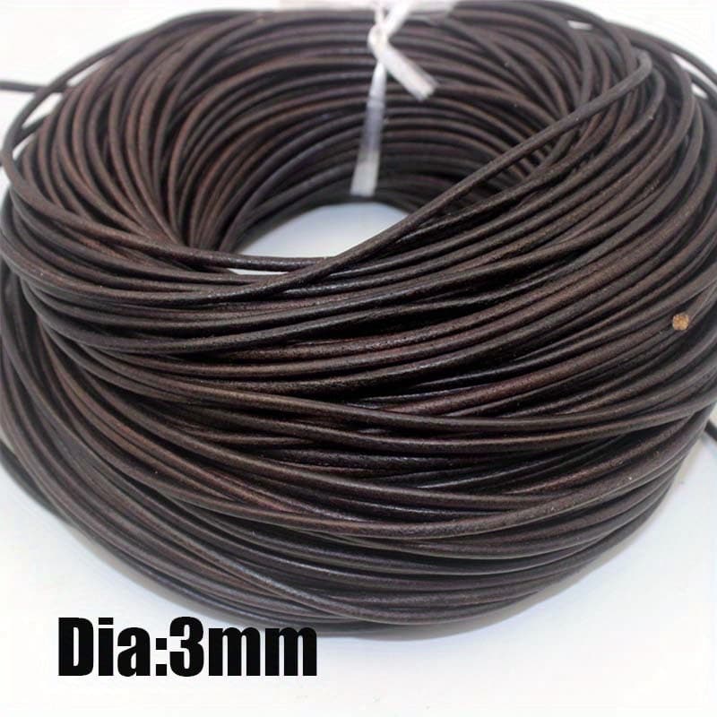 TEMU 500cm/196.85in Multifunctional Cowhide Rope - Size 5, 3mm-6mm Wide, Suitable For Jewelry, Crafts, Necklaces, Bracelets And Tie Straps