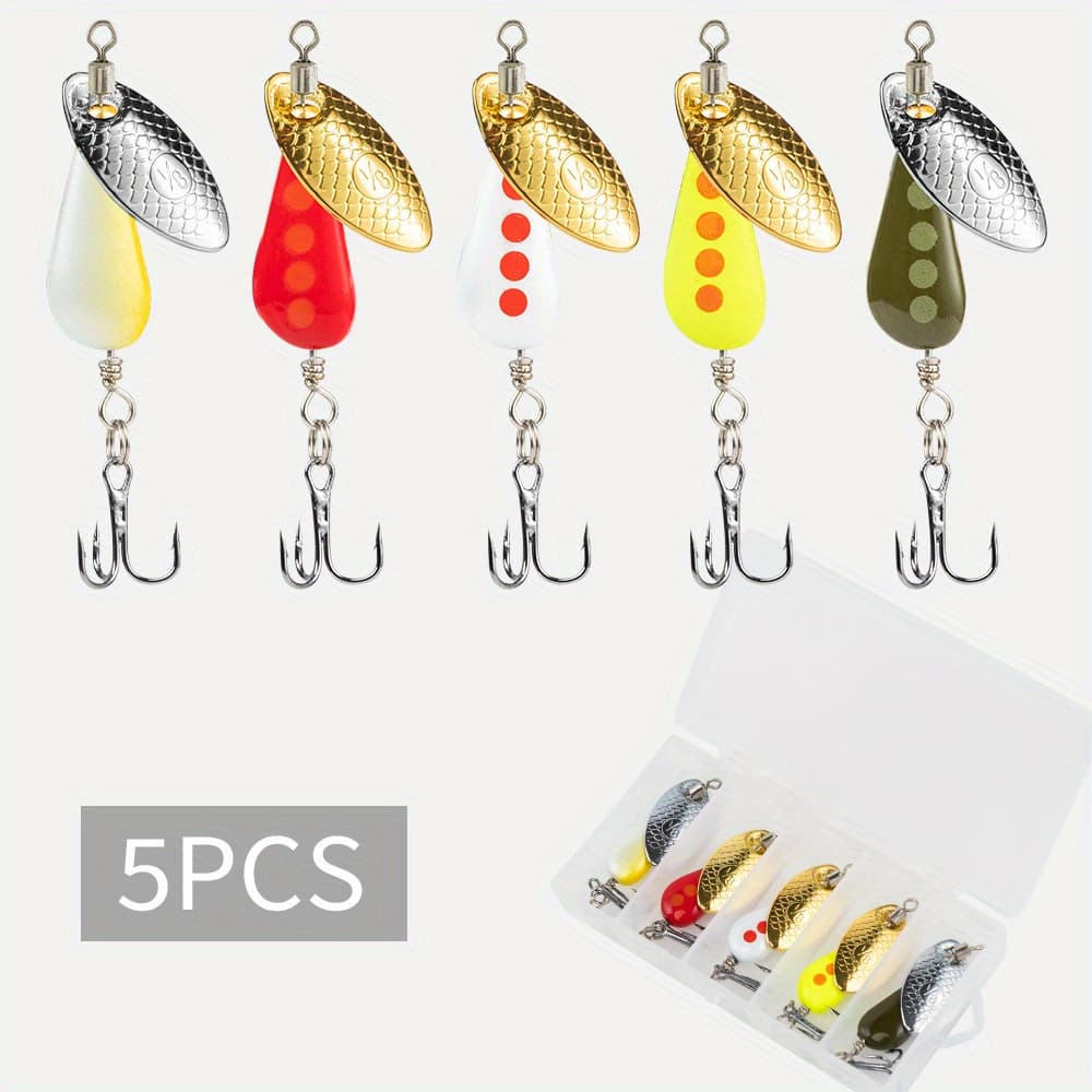 TEMU 5pcs/ Set Trout Spinners Fly Trout Fishing Lures Micro Fishing Spinner