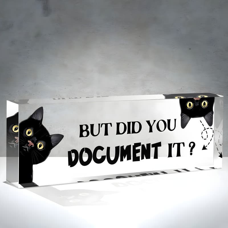TEMU Fun 'but Did You Record It?' Acrylic Desk Ornament - Ideal For Home Office Decor, Colleagues & Hr Gifts