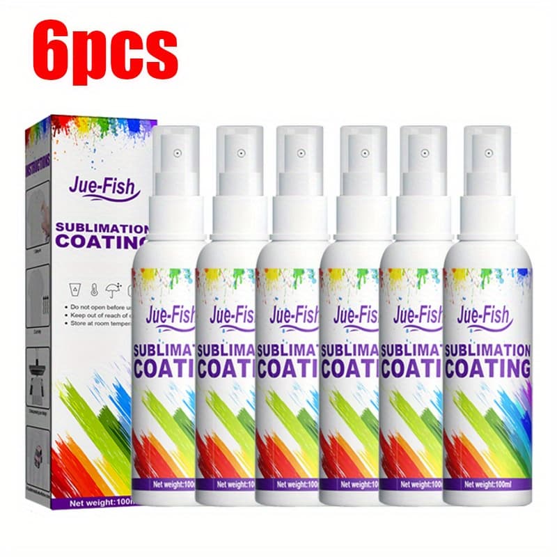 TEMU 6pcs Sublimation Coating Spray Clothing Decoration Materials Fastness And Good Color Transmission Effect
