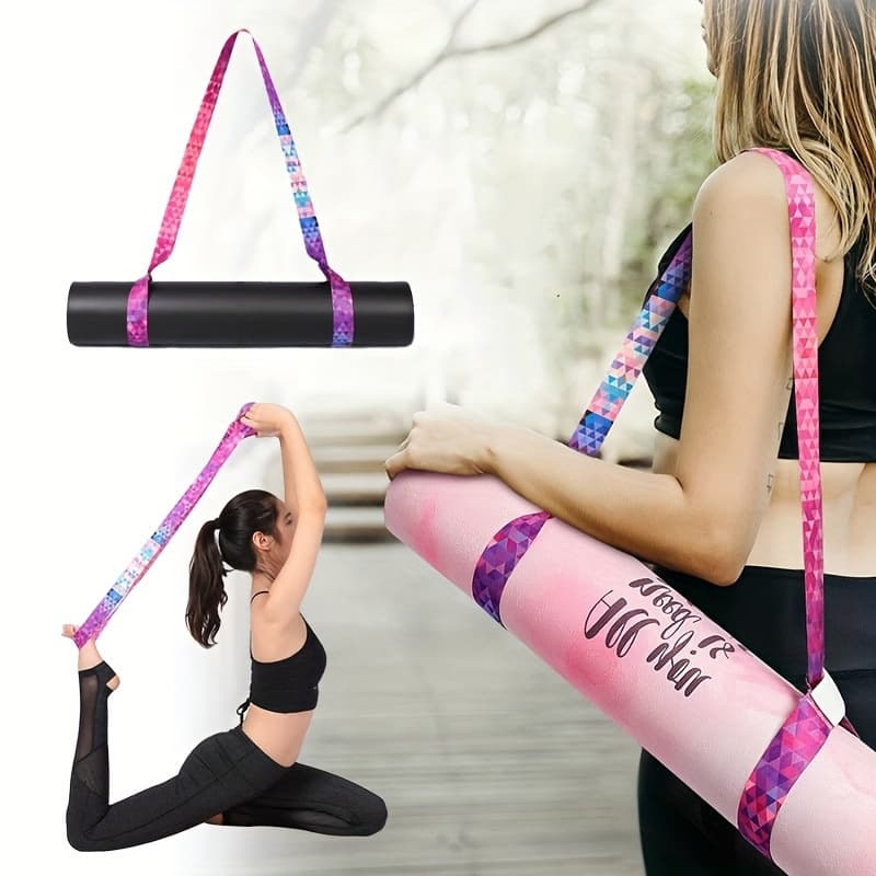 TEMU 1pc Yoga Mat Strap - Shoulder , Pilates Stretching Rope For - Fitness Training Accessory