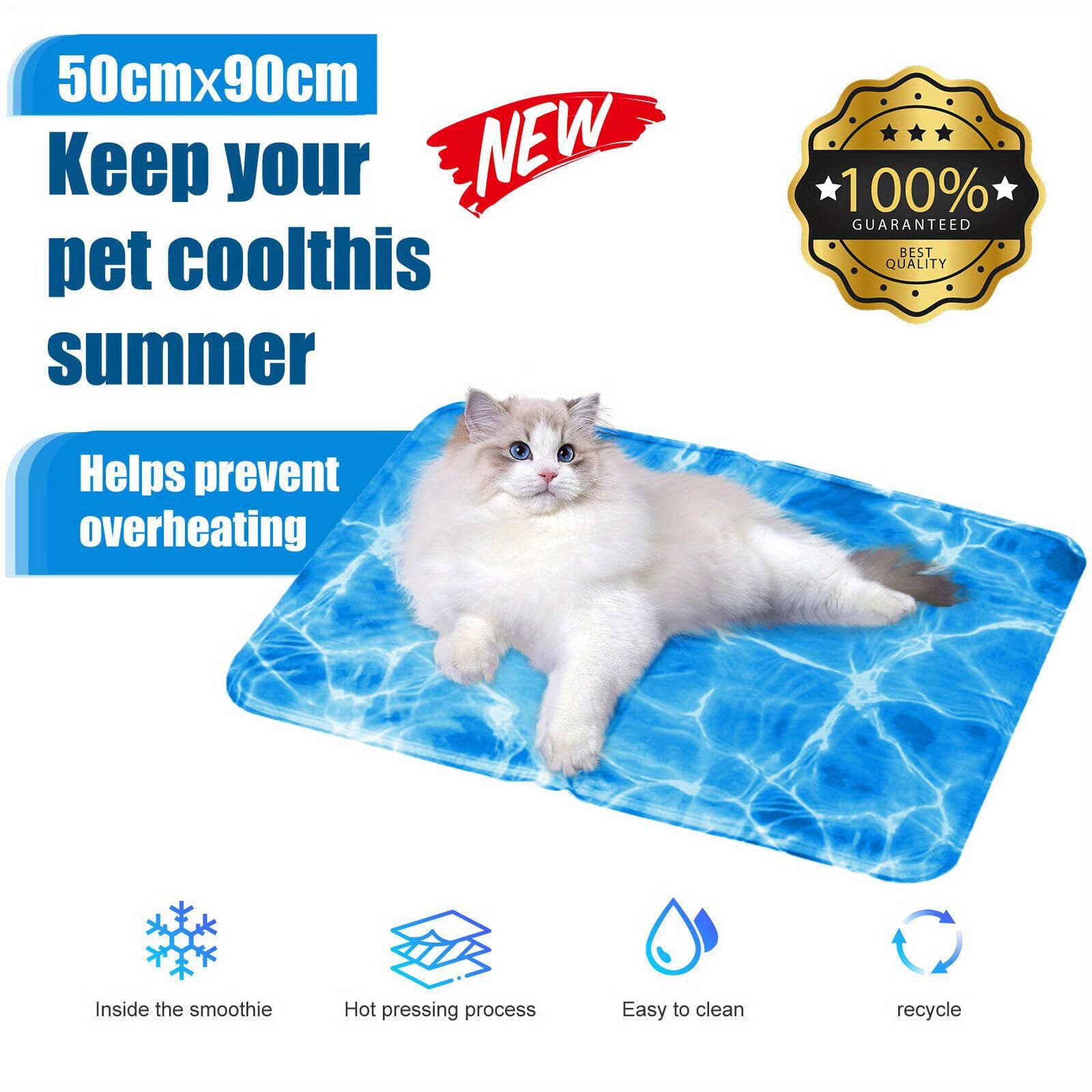 TEMU Pet Cooling Gel Mat Self-cooling Bed Summer Sleeping Pad Hot Weather Sleeping Bed Summer Pet Cooling Pads For Kennels, Crates And Beds For S/m/l/xl/xxl