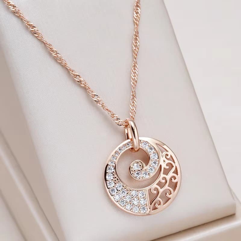 TEMU 1 Pair Luxury Golden Color Hollow Floral Pattern Necklace Boho Pendant Bride Wedding Jewelry Valentine's Day Gifts