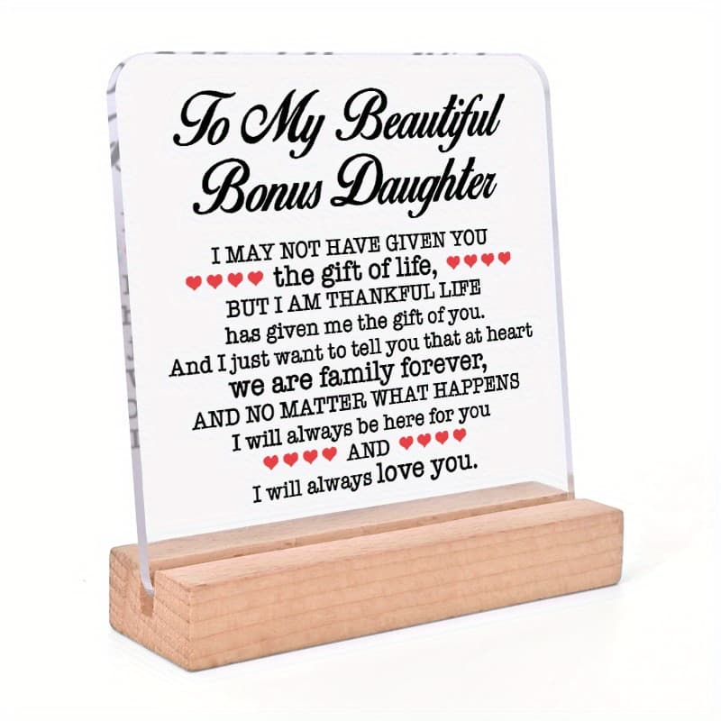 TEMU Daughter - Acrylic Desk Sign | Perfect Birthday Or Graduation Gift For Daughters, 14+ | No Batteries Required
