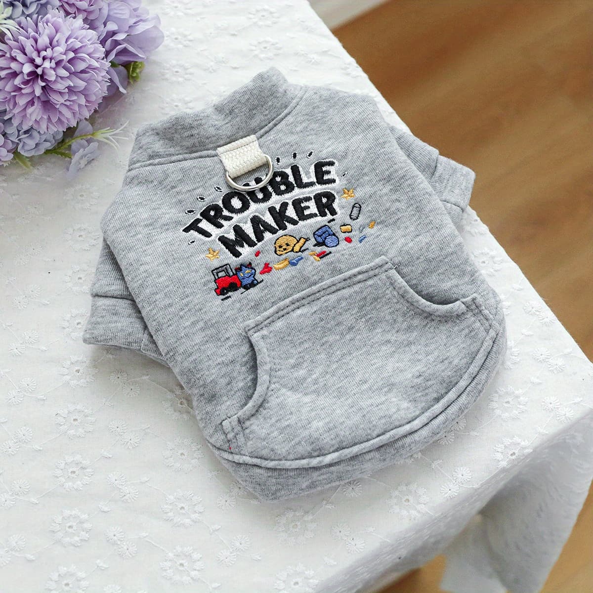 TEMU Naughty Hoodie Pet Clothes Dog Clothing Apparel Small Dog Autumn And Winter Warm