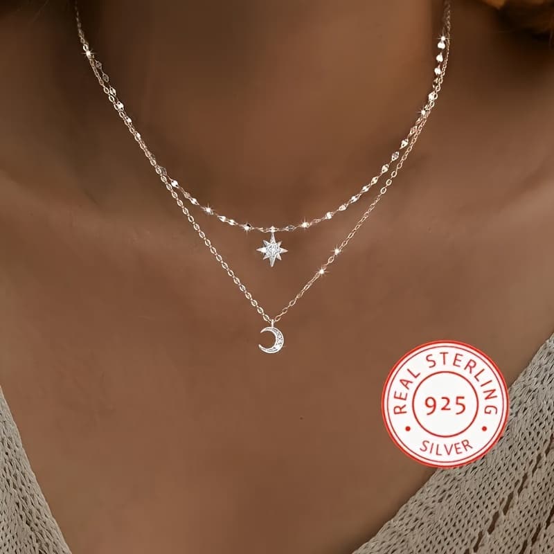 TEMU New Product - Set 925 Laminated Necklace, And Necklace, Ladies And Laminated Necklace