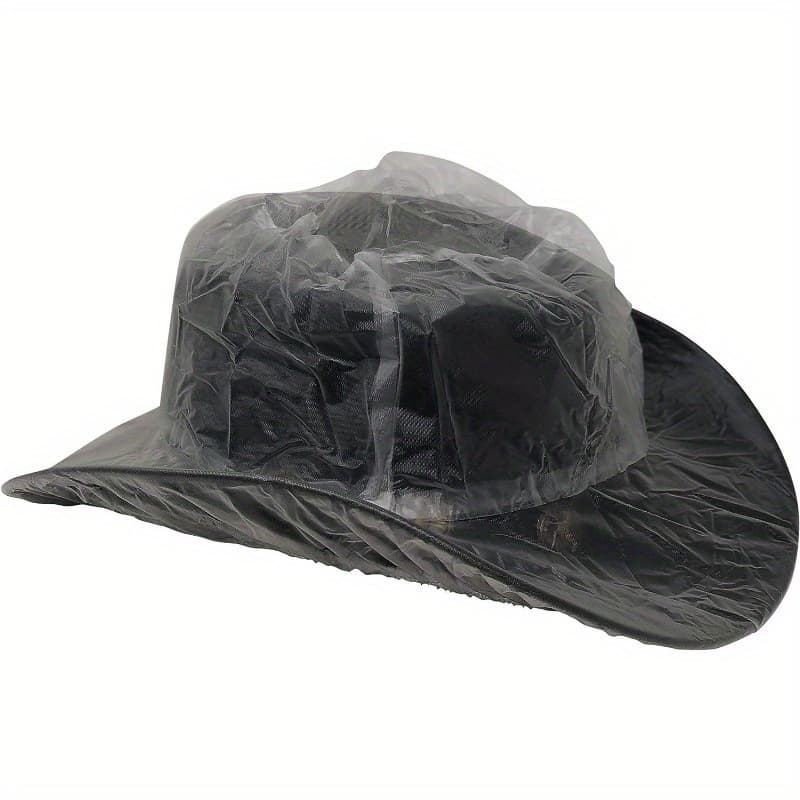 TEMU 1pc Of Plastic Cover For Cowboy Hats, Men's Hats From Rain And Suitable For Storage