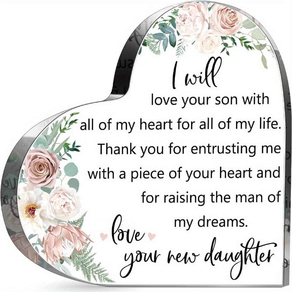 TEMU 2d Flat, Gift For Mother Of The Groom From Bride Mother Of The Wedding Gifts - I Will Son With For Heart For Life Decor - Wedding Gifts For Mother Of The Groom (heart Shape)